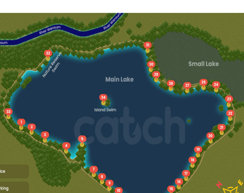 Catch 22 Main Lake swim map